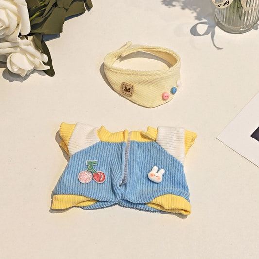 Fuzzy Baby-Style Doll Outfit – Pastel Handmade Clothes