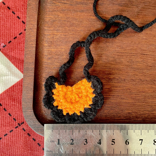 Halloween Knitted Bib for dolls– Orange/Black or Witch Purple/Black