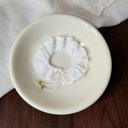 Lace Ruffle Collar or Skirt – White & Beige | Multi-Way Doll Accessory