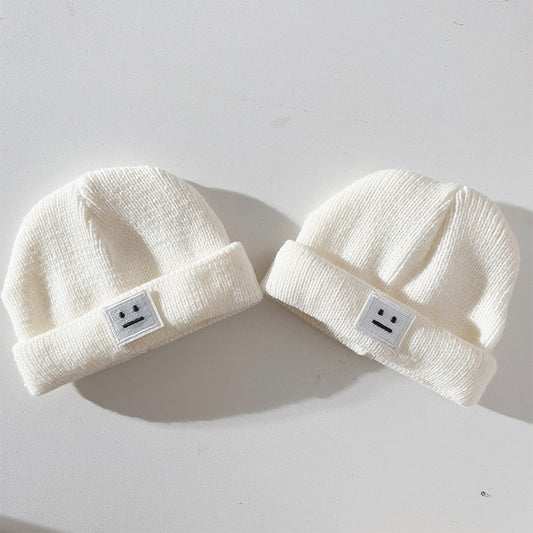 White Knit Beanie with Icon Detail | Fits 10cm & 17cm Dolls
