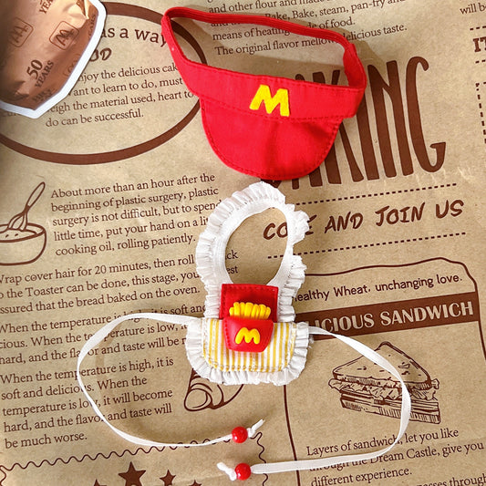 McStyle Employee Outfit – Red Cap & Fries Apron