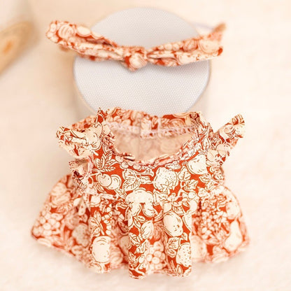 Retro Fruit Print Dress Set | 17cm Dolls