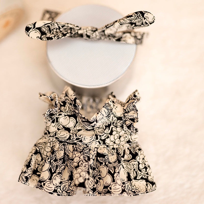 Retro Fruit Print Dress Set | 17cm Dolls