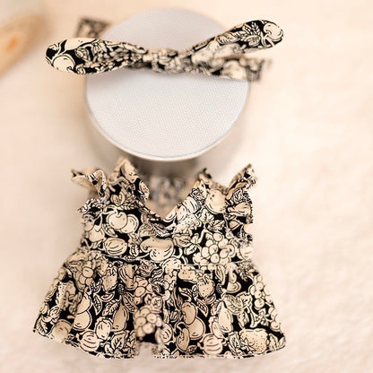 Retro Fruit Print Dress Set | 17cm Dolls