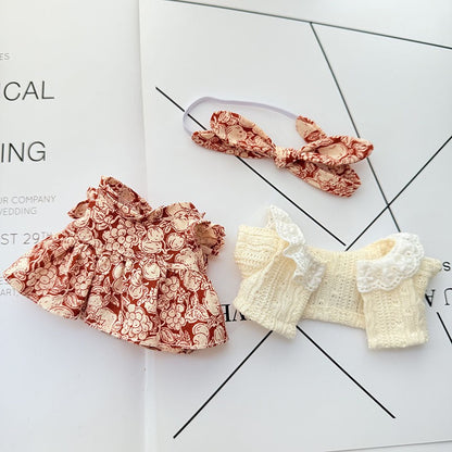 Retro Fruit Print Dress Set | 17cm Dolls