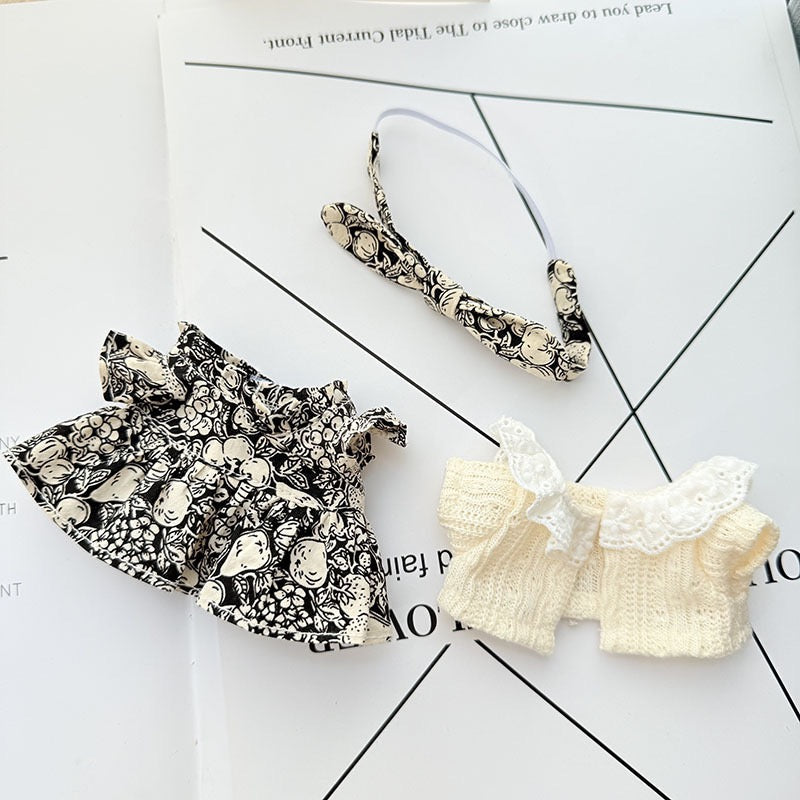 Retro Fruit Print Dress Set | 17cm Dolls