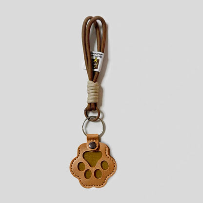 Paw Shaped Leather Pet Hair Keychain – A Tiny Keepsake for Cat & Dog Lovers
