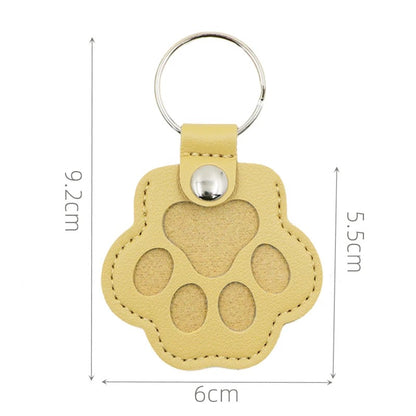 Paw Shaped Leather Pet Hair Keychain – A Tiny Keepsake for Cat & Dog Lovers